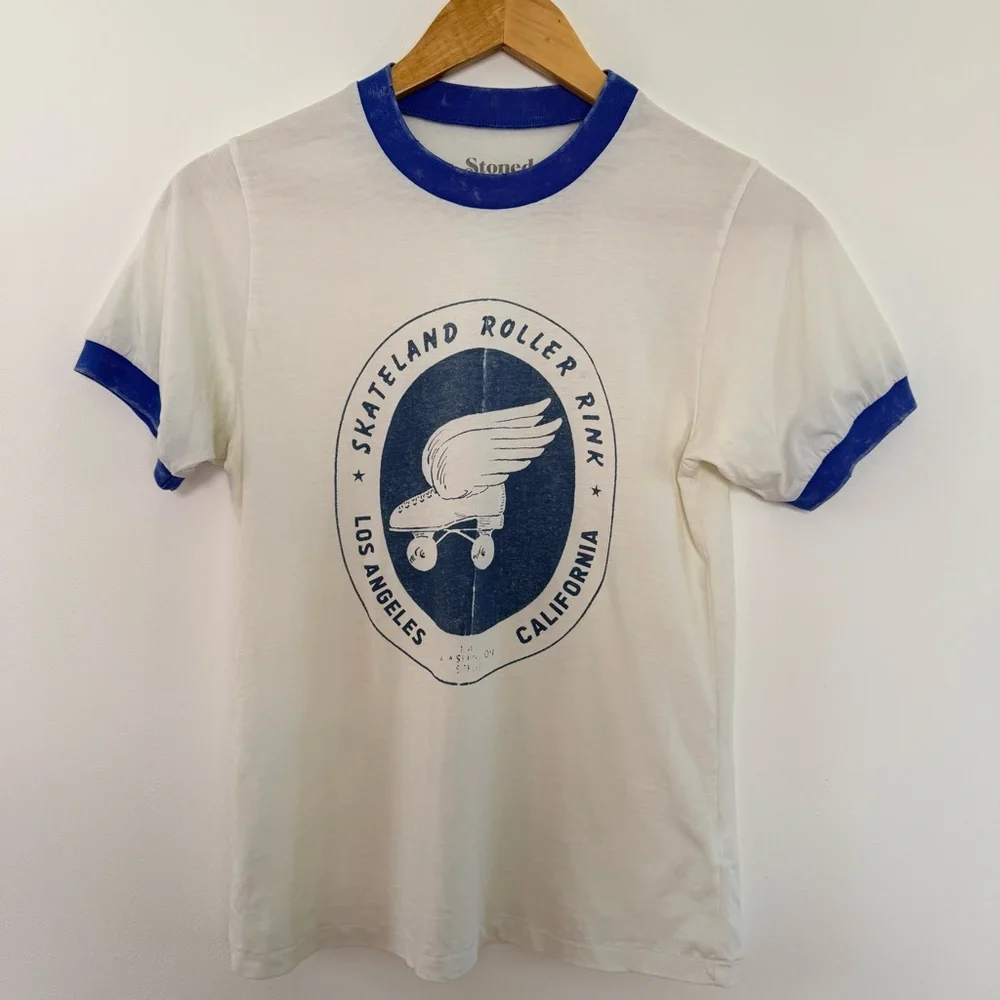 NEW Stoned Immaculate Roller‎ Rink Ringer Tee Size Small (S) - Picture 5 of 9
